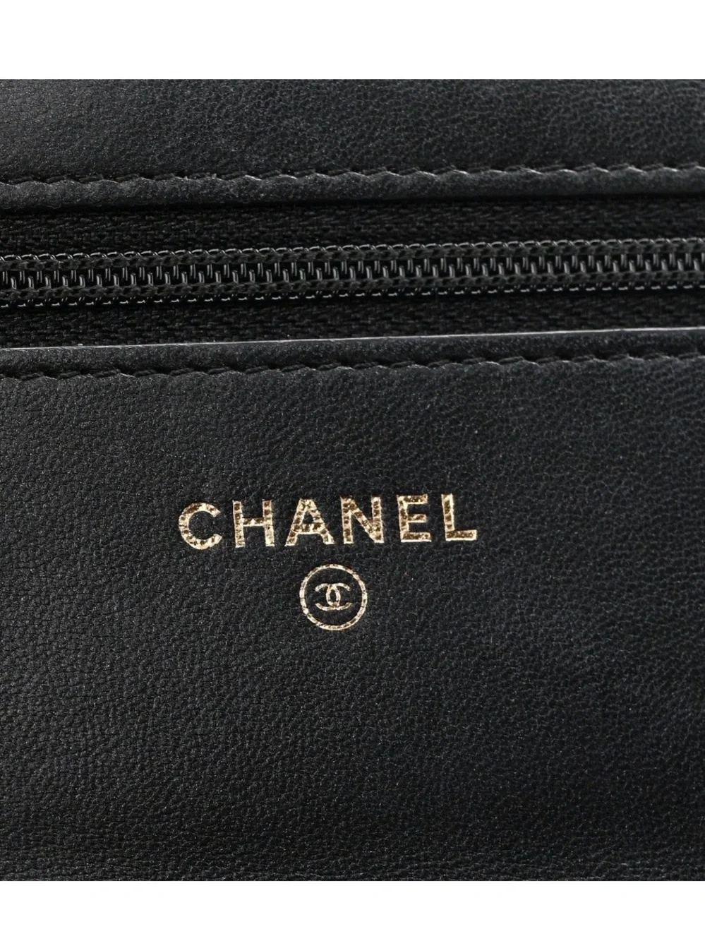 CHANEL Black Boy Quilted Leather Wallet on Chain with Gold Chain Strap